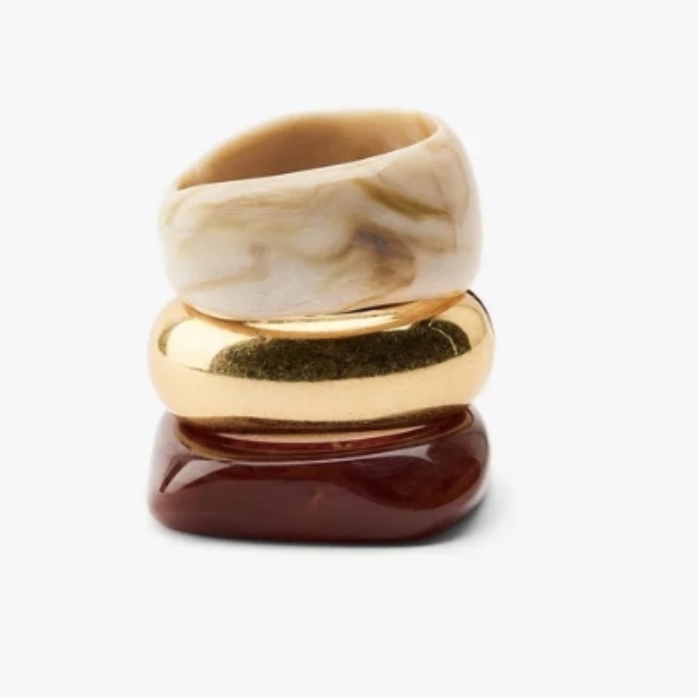 ZARA THREE PACK OF EMBOSSED BRACELETS - Picture 1 of 4